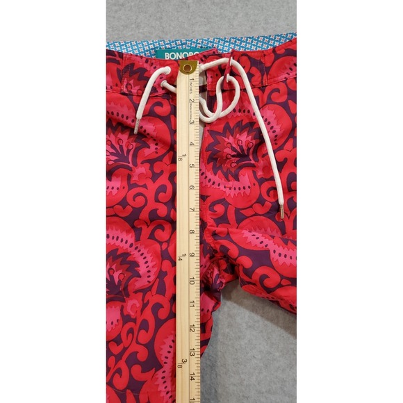 Bonobos Men's Swim Trunks Size 29 7 Inseam Lined Red Floral Tropical Hawaiian - Picture 3 of 14